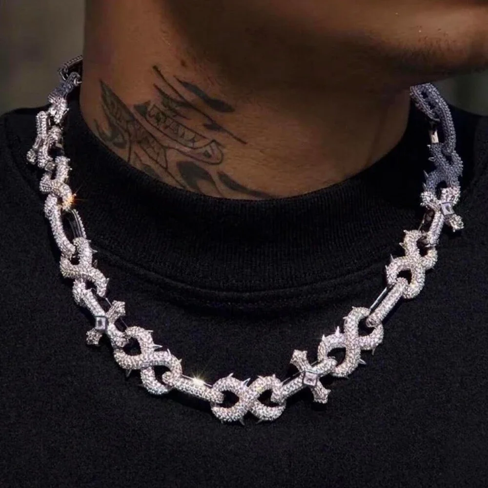 Silver Chain Necklace With Cross 20inch
